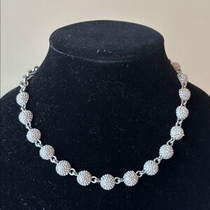 Talbots NWOT Elegant Silver Necklace with Crystal Accents